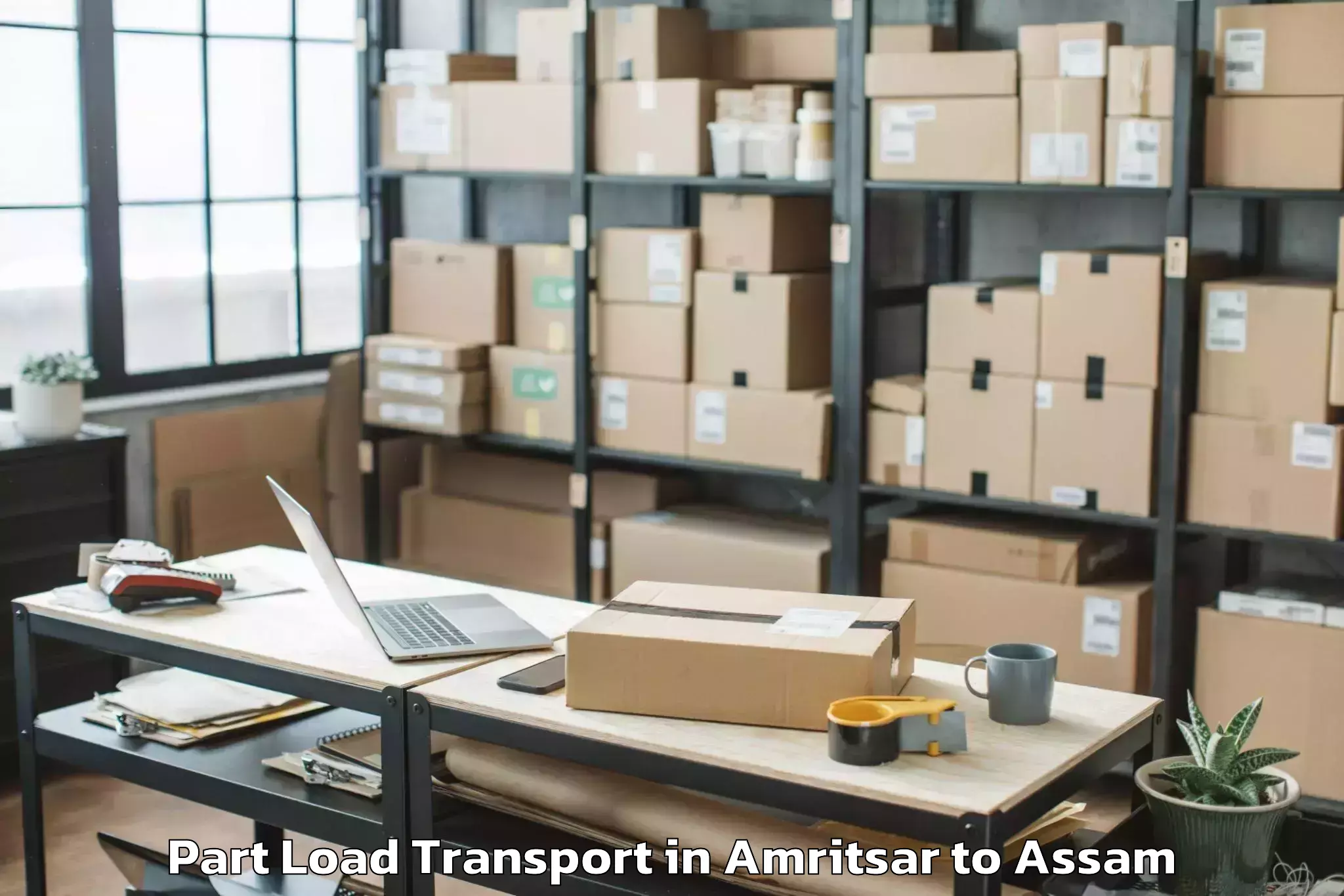 Book Amritsar to Pachim Nalbari Part Load Transport Online